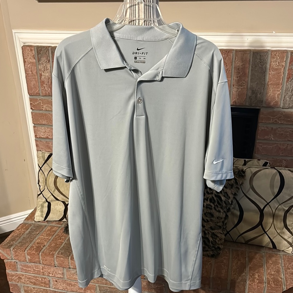 Nike Men's Gray Dri Fit  Polo Shirt 2XL